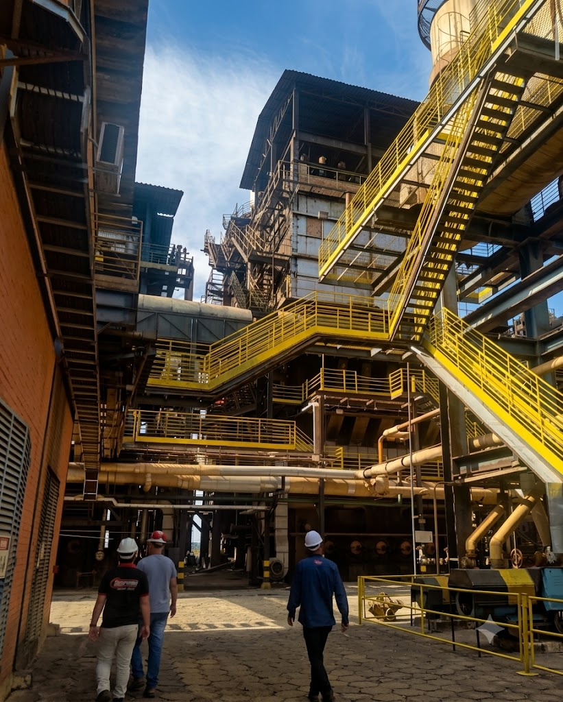 Solda industrial em operação